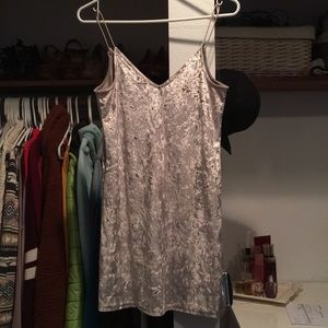 PacSun Silver Crushed Velvet Dress (never worn)